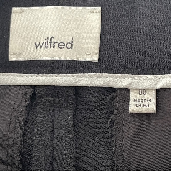 Aritzia Tie Front Pants Wilfred Black high rise trousers waist tie 00 office - Picture 6 of 8